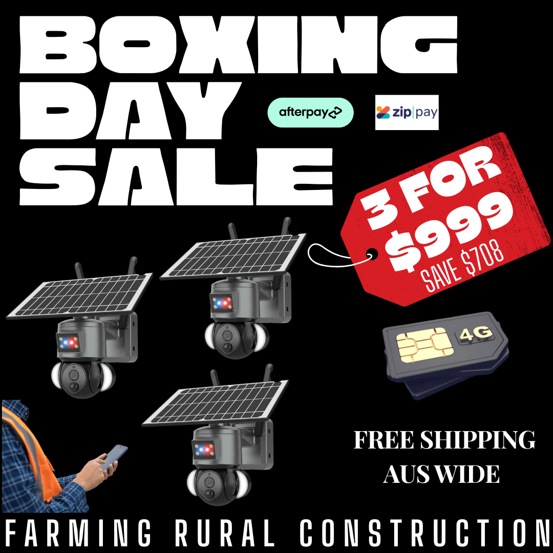 3x 4G Solar Security Package Deal - Red & Blue Warning Lights - BOXING DAY SALE - 48 HOUR ONLY!
