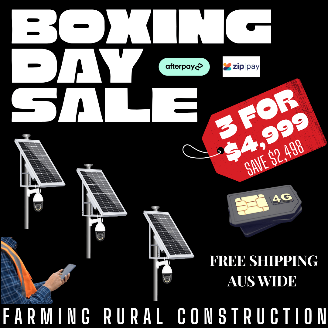 3x 4G Site Project Cams 4K - 8mp Solar Camera Systems 160Ah Battery Boxing Day Sale Package Deal