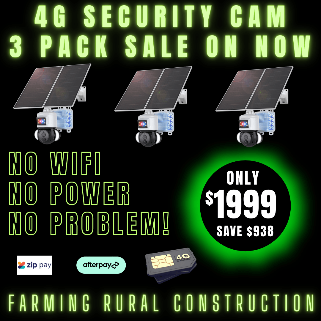 4G Dual Solar Construction Cam 24/7 Recording - 3 PACKAGE DEAL ON SALE