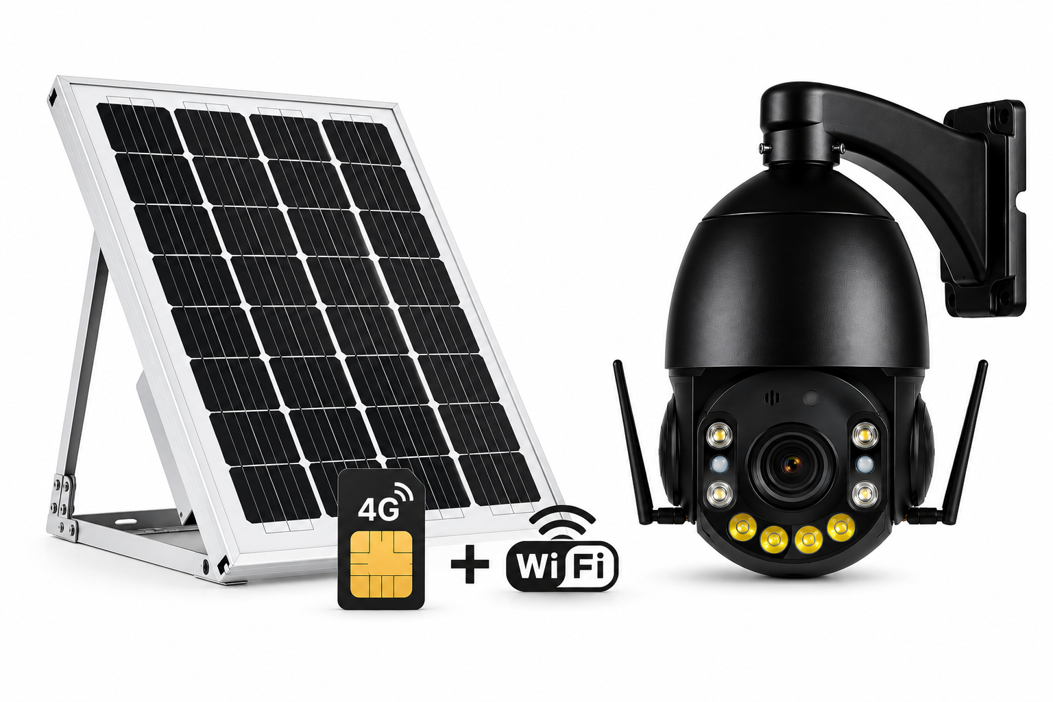 4G + Wi-fi Site Project Commercial 4K 8mp Solar + Battery Kit